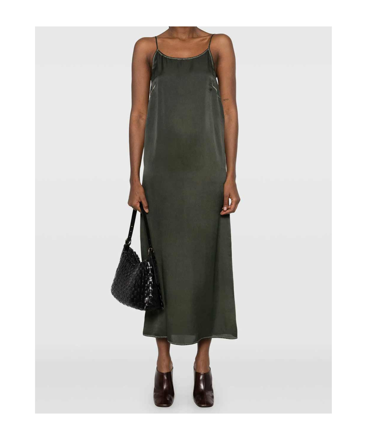 Shop Uma Wang Sling Dress In Green