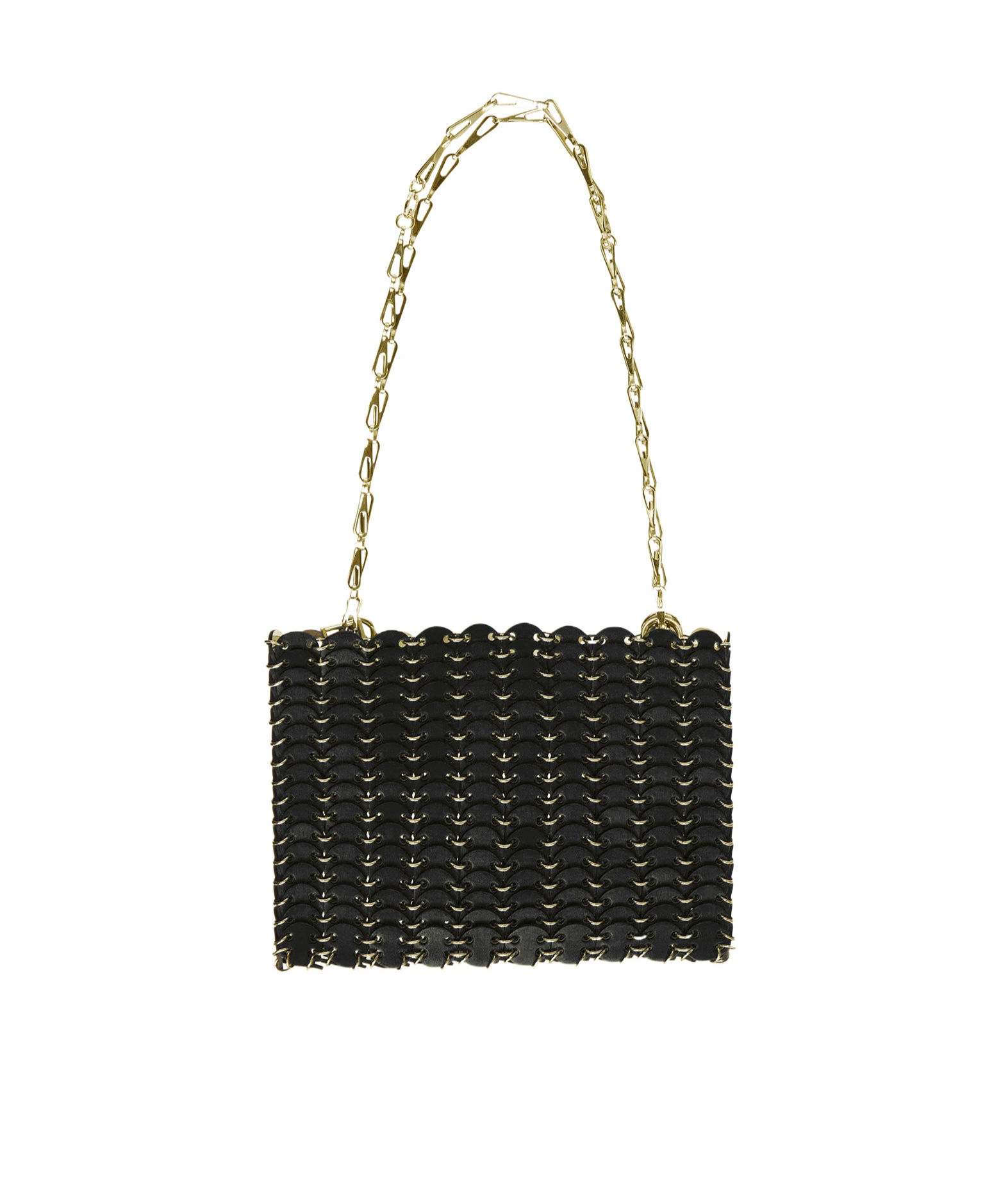 Rabanne Logo Black Gold In Black