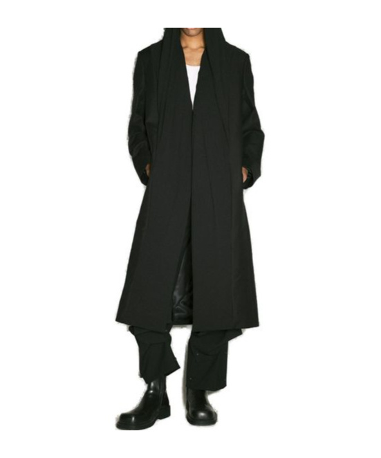 Y/project Mantel Mit Drapiertem Detail In Black