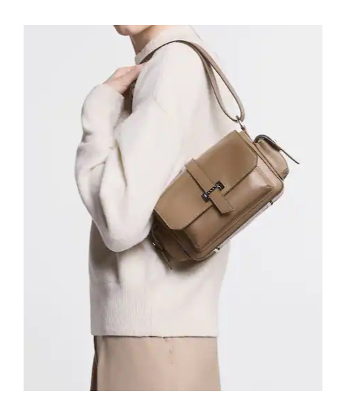 Hogan Flap Small Leather Crossbody Bag In Brown
