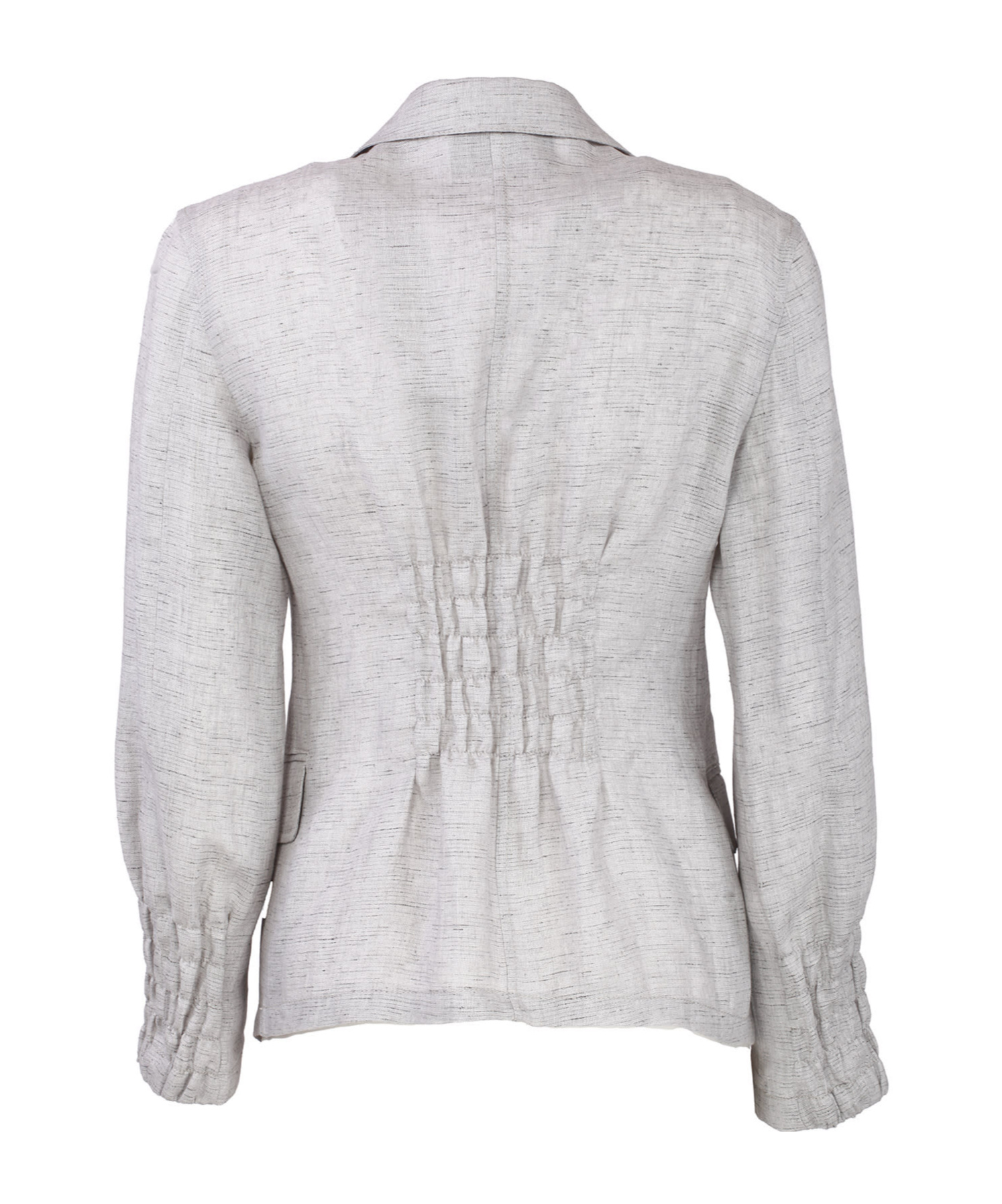 EMPORIO ARMANI SHIRRED-PANEL SINGLE-BREASTED BLAZER