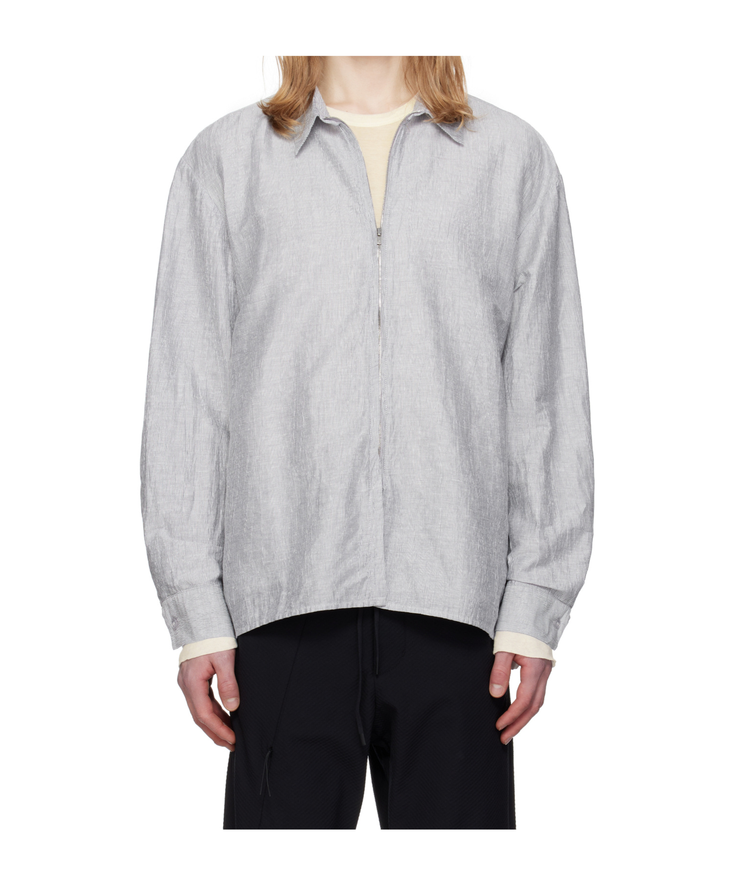 Post Archive Faction (paf) Lapel Shirt In Gray