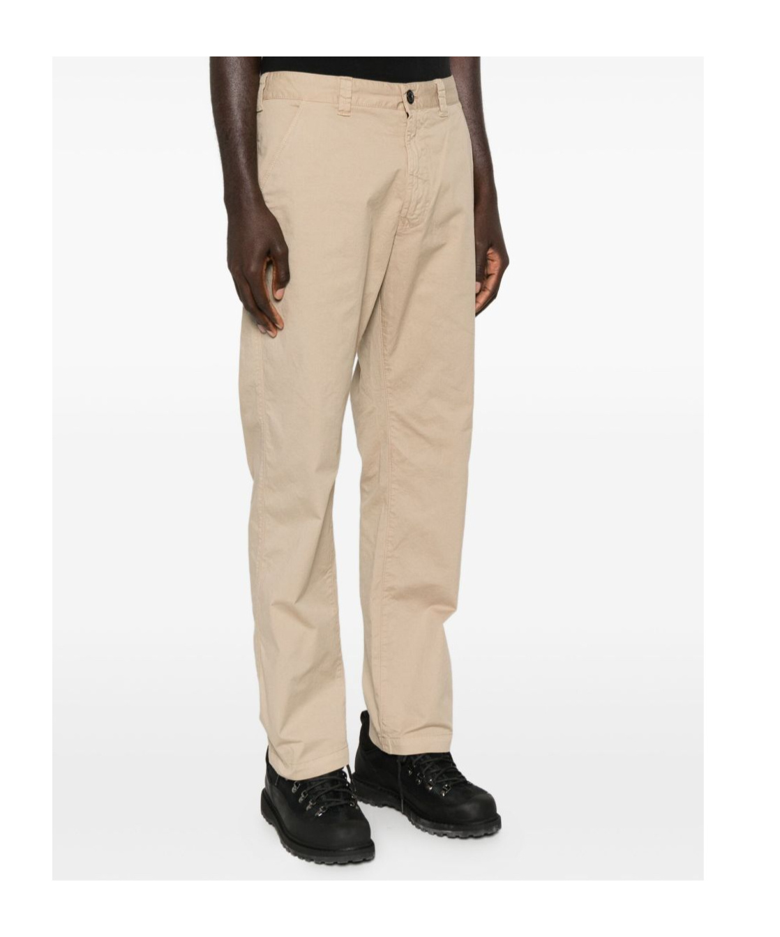 Stone Island Logo Cotton Cargo Trousers In Brown