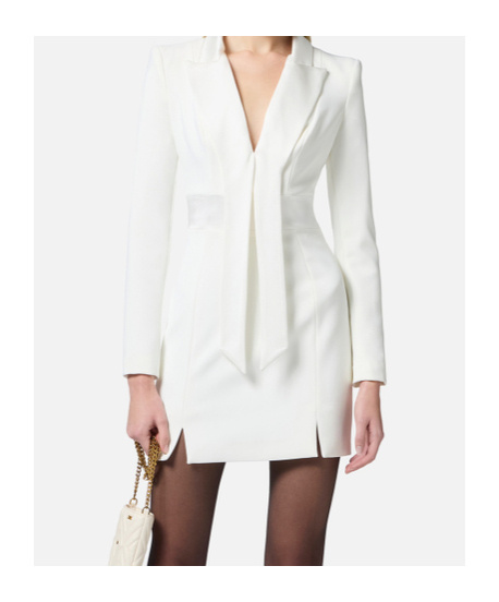 Elisabetta Franchi Long-sleeved Dress In White