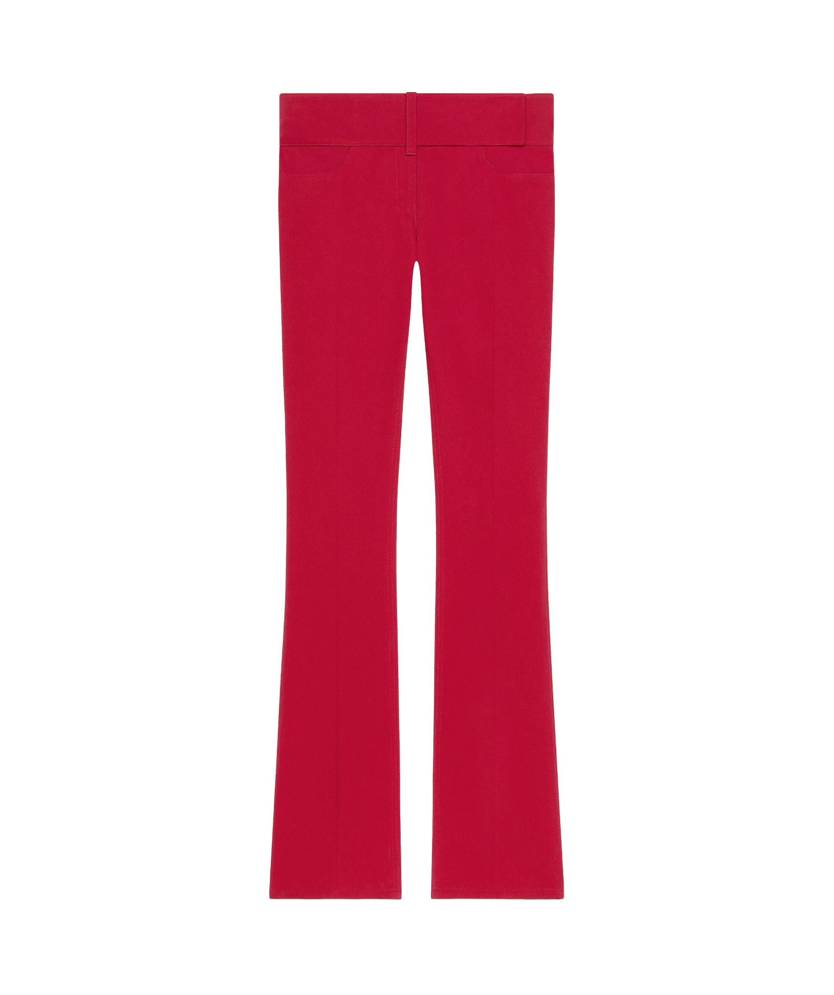 Courrèges Trousers Flared Leg Belted Waist In Red