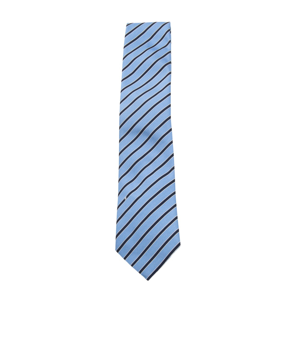 Zegna Diagonal Striped Tie Pointed Shape In Blue