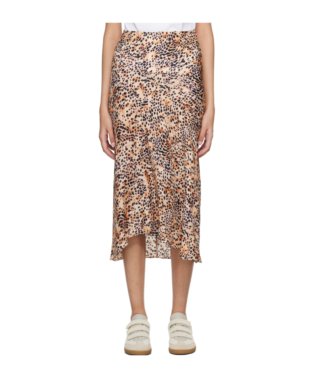ISABEL MARANT ANIMAL-PRINT HIGH-LOW MIDI SKIRT