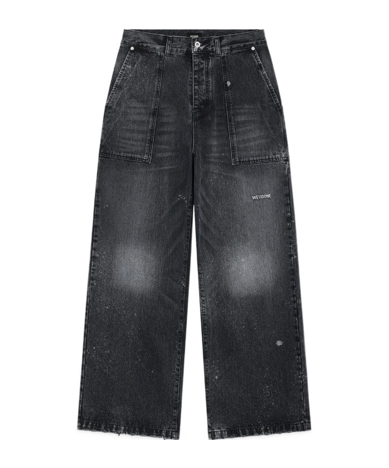 We11 Done Denim Fatigue Pants In Black