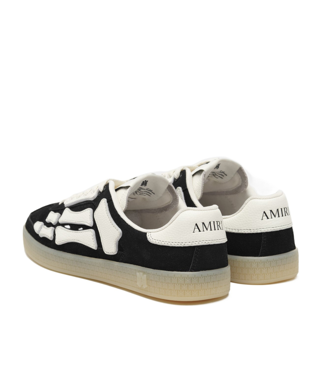 Amiri Pacific Bones Sneakers In Leather In Black