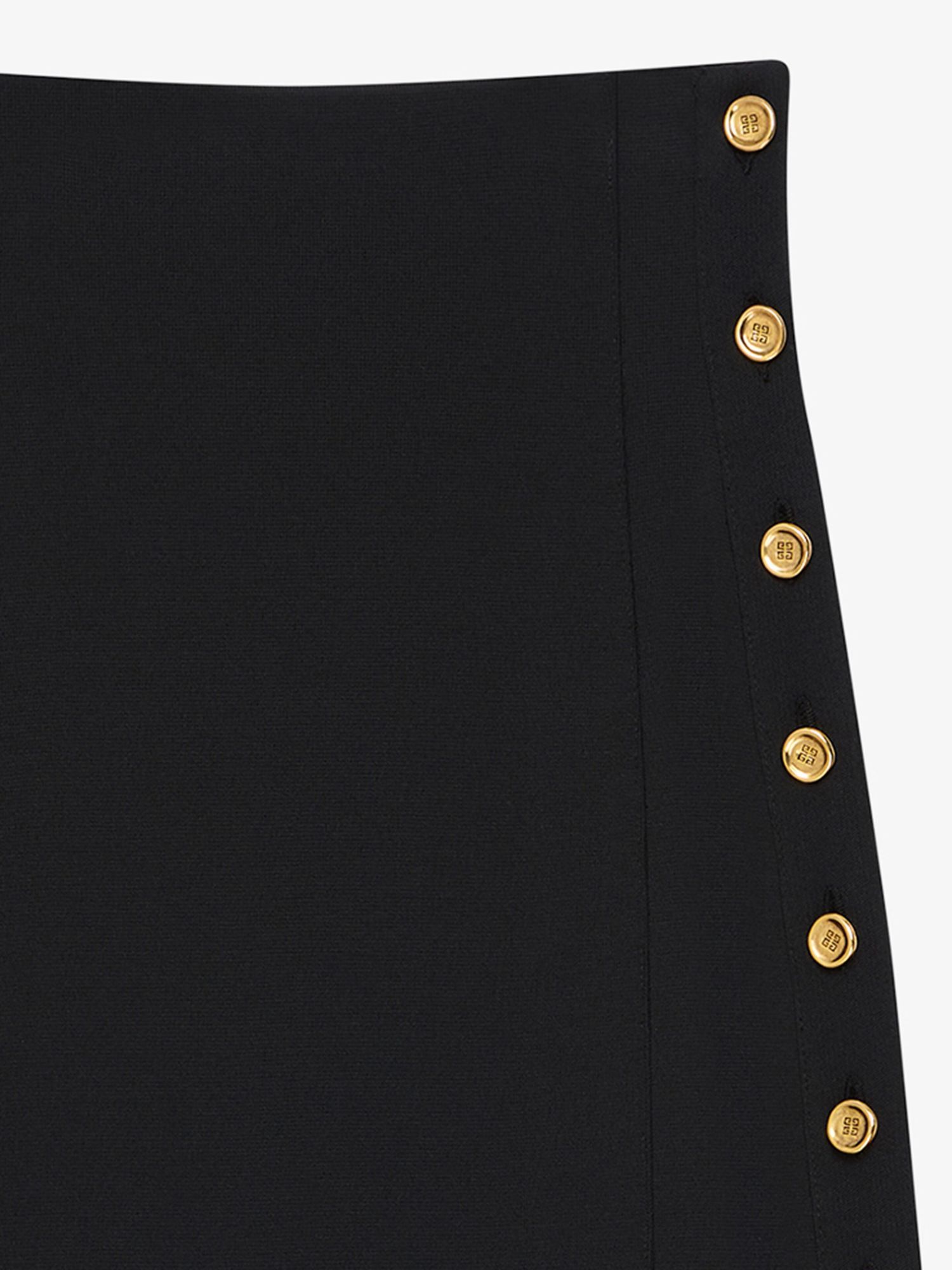 Givenchy Black Milan Stitch Skirt With Buttons In Black
