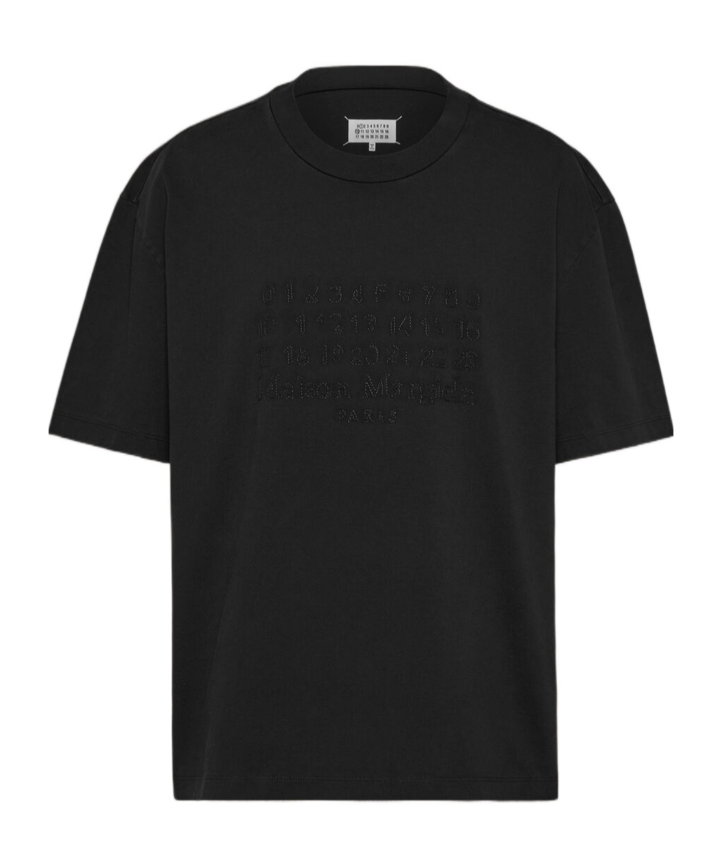Maison Margiela Topstitched Logo Oversized T-shirt In Black