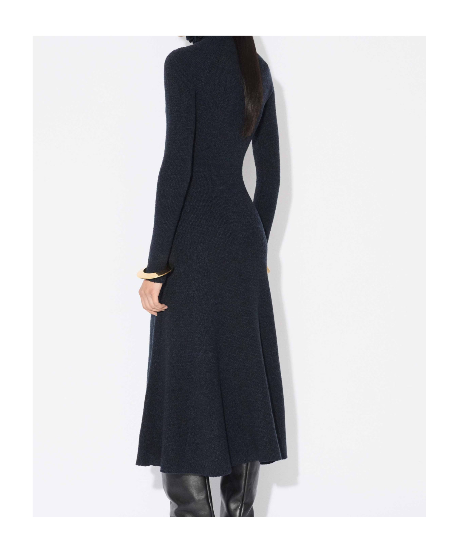 Alaïa Long Sleeve Dress In Black