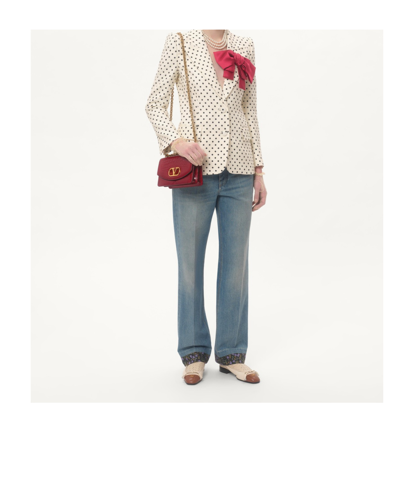 Valentino Small Vain Shoulder Bag In Scarlet
