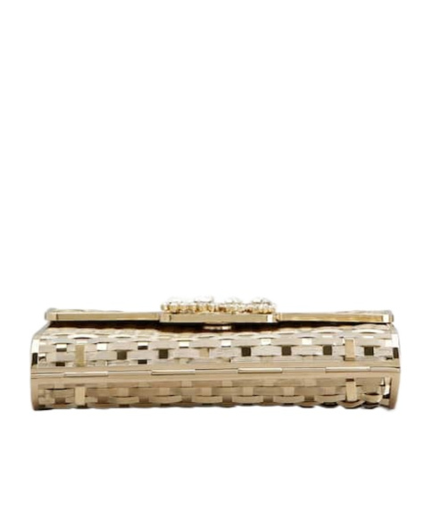 Roger Vivier Jewel Efflorescence Mini Shoulder Bag In Golden