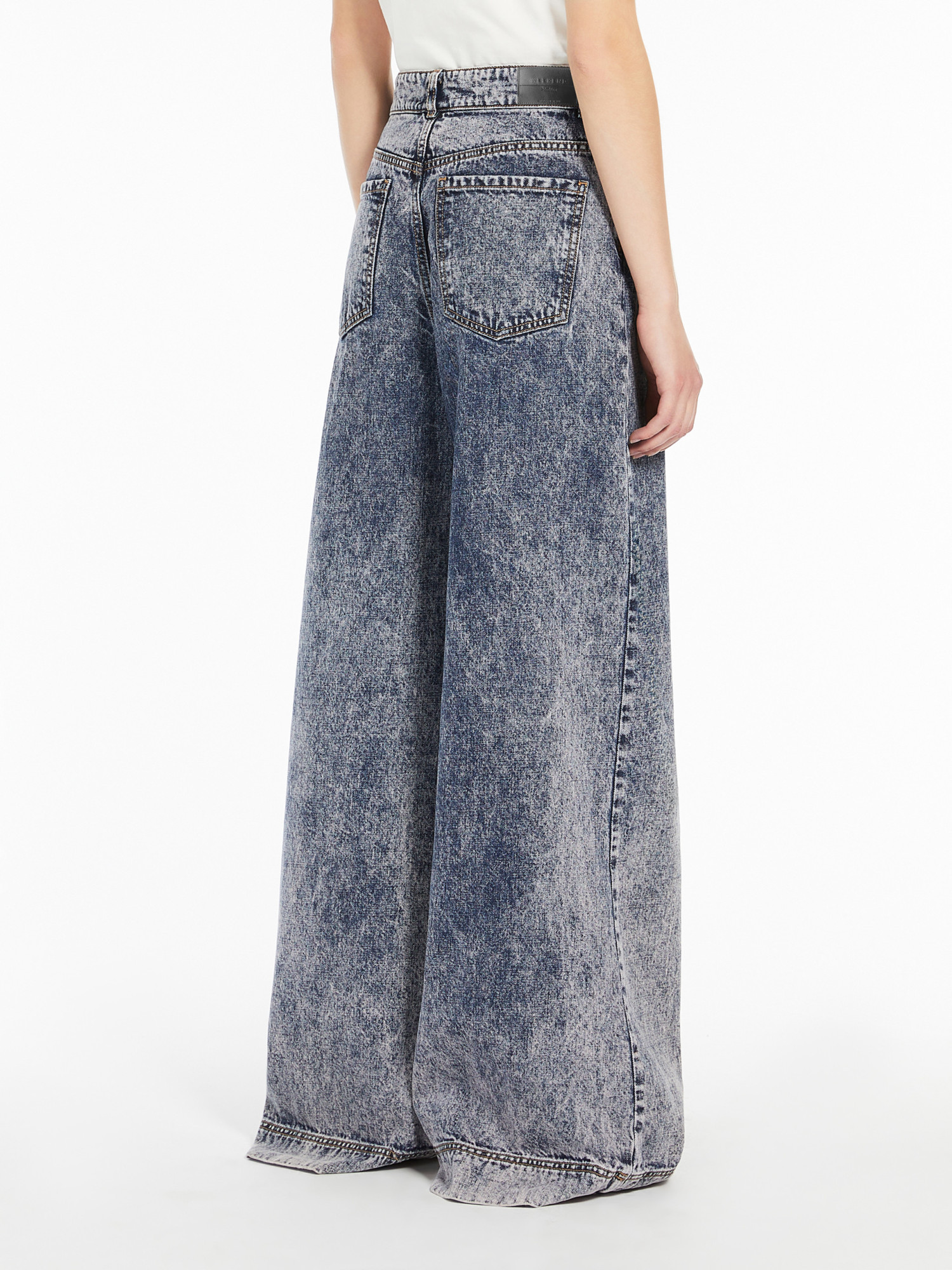 WEEKEND MAX MARA COTTON DENIM WIDE JEANS