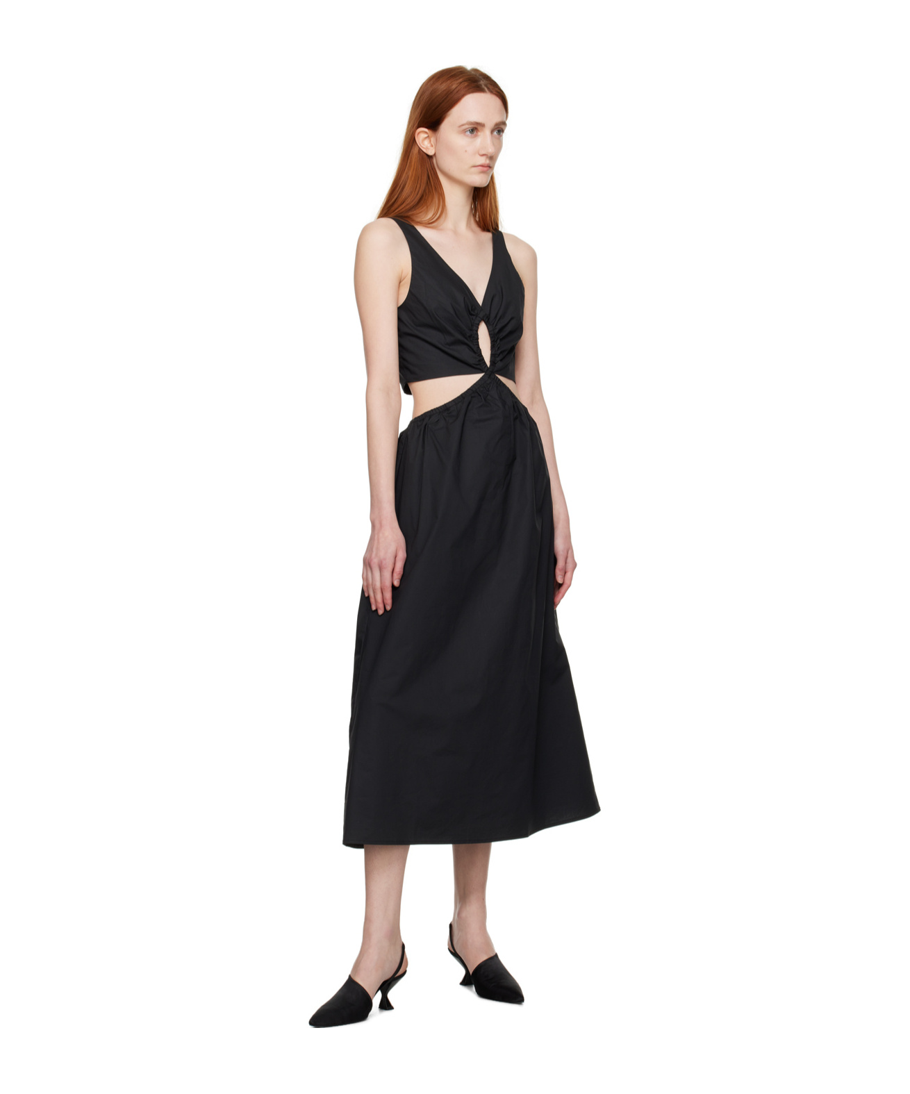 ANINE BING CUT-OUT DETAIL MIDI DRESS