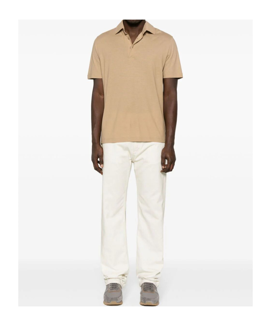 Herno Short-sleeve Cotton Polo Shirt In Neutral