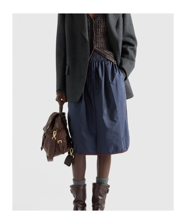 Prada Re-nylon Elasticated Waistband Skirt In Blue