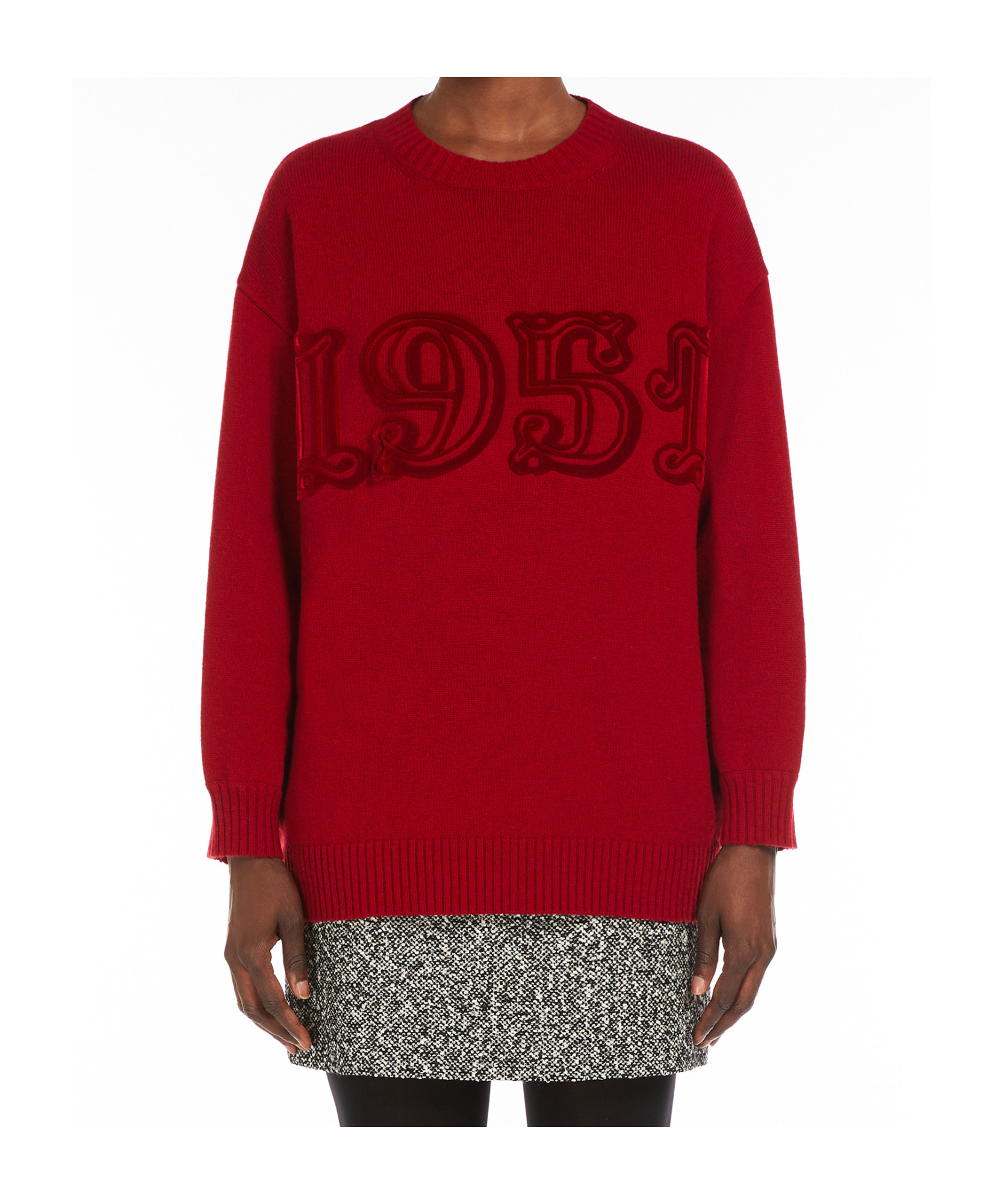 Max Mara Extra Large Wool And Cashmere Pullover In Red