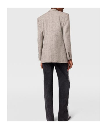 Stella Mccartney Single-breasted Herringbone Blazer In Gray