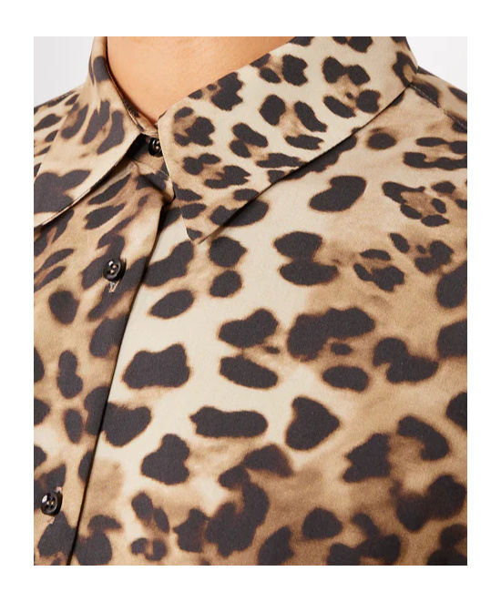 Officine Generale Elzini Button Shirt In Brown