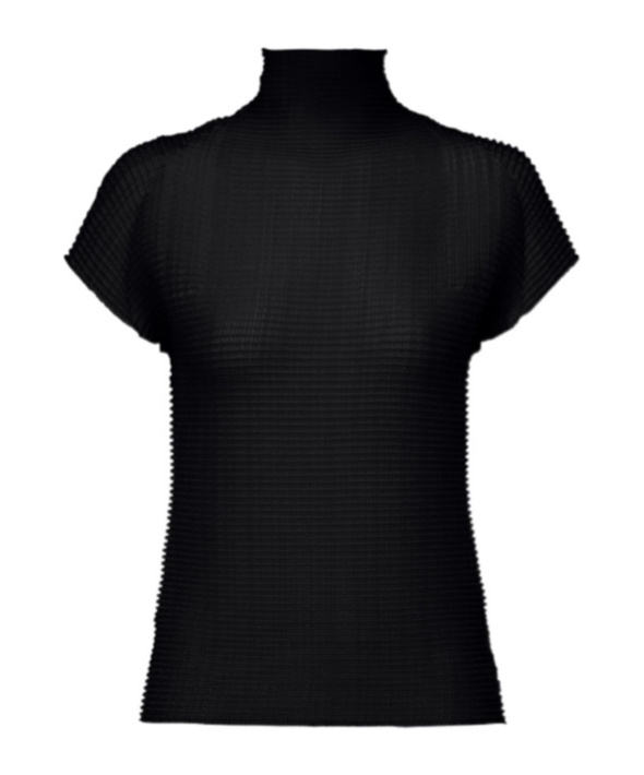 Issey Miyake Wooly Pleats Mock-neck Top