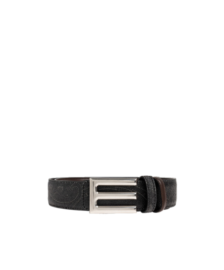 Etro Paisley Printed Buckled Belt In Black