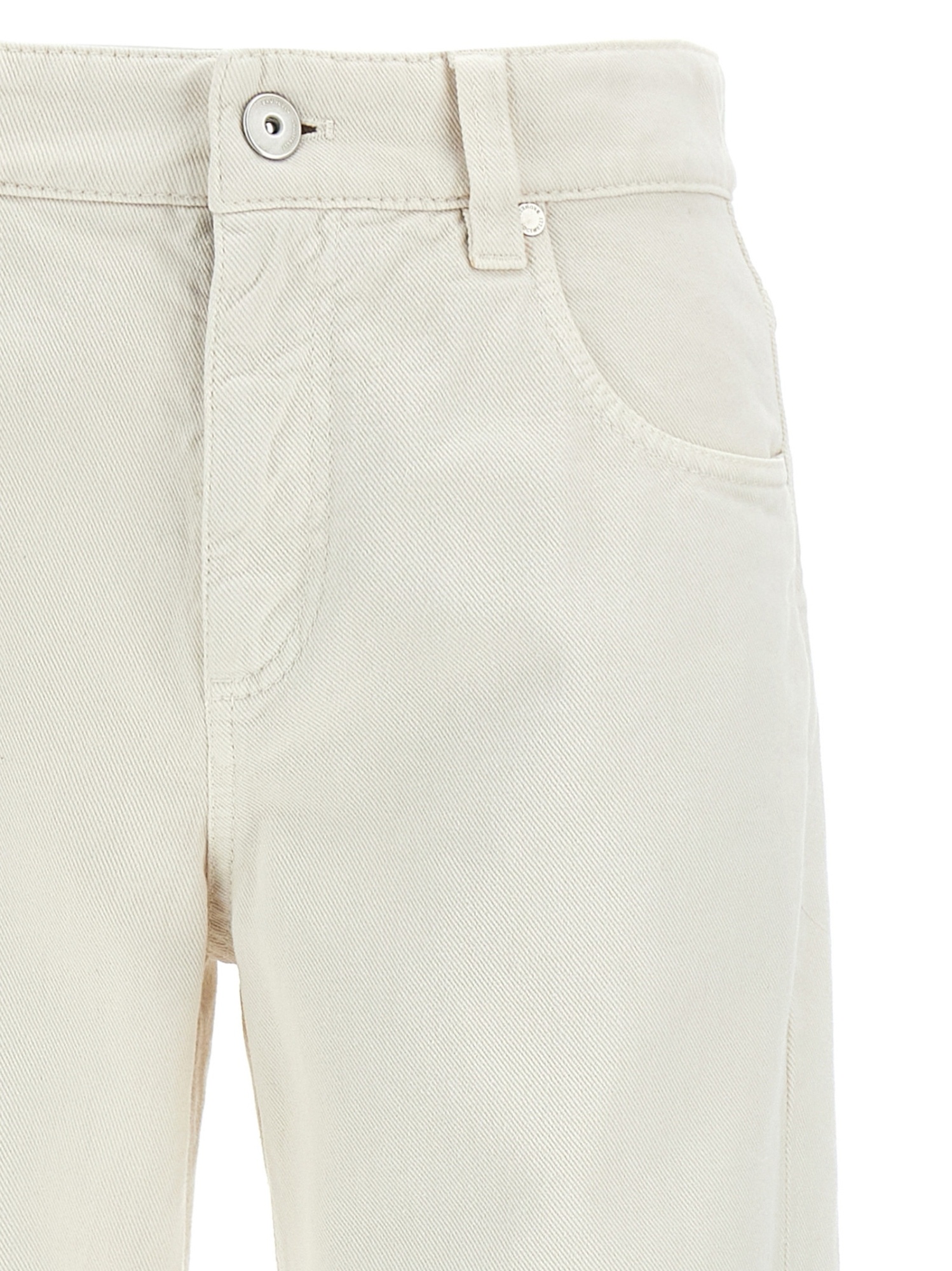 Brunello Cucinelli White Contemporary Loose Jeans In White