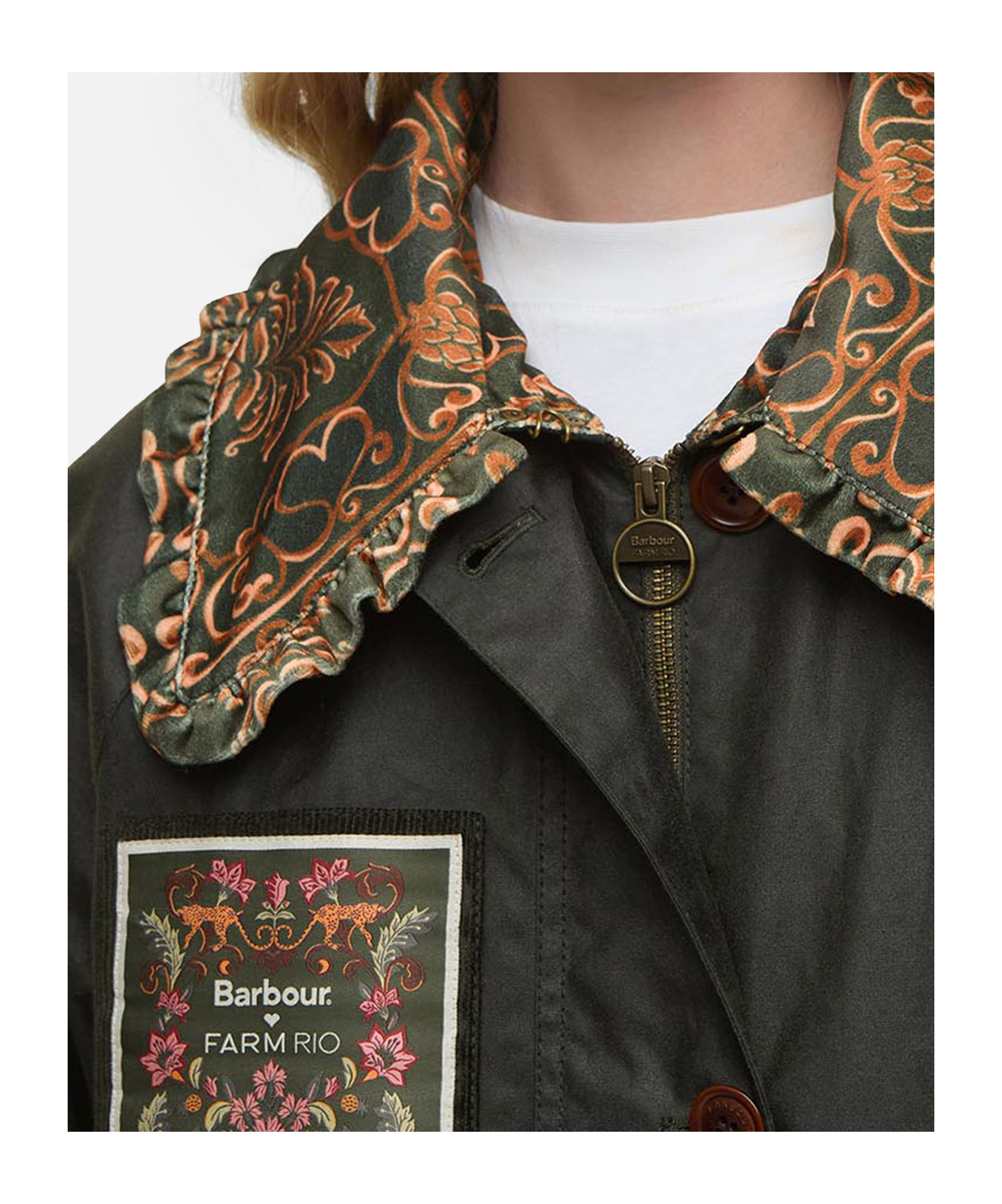 Barbour Farm Rio Maria-clara Waxed Jacket In Black