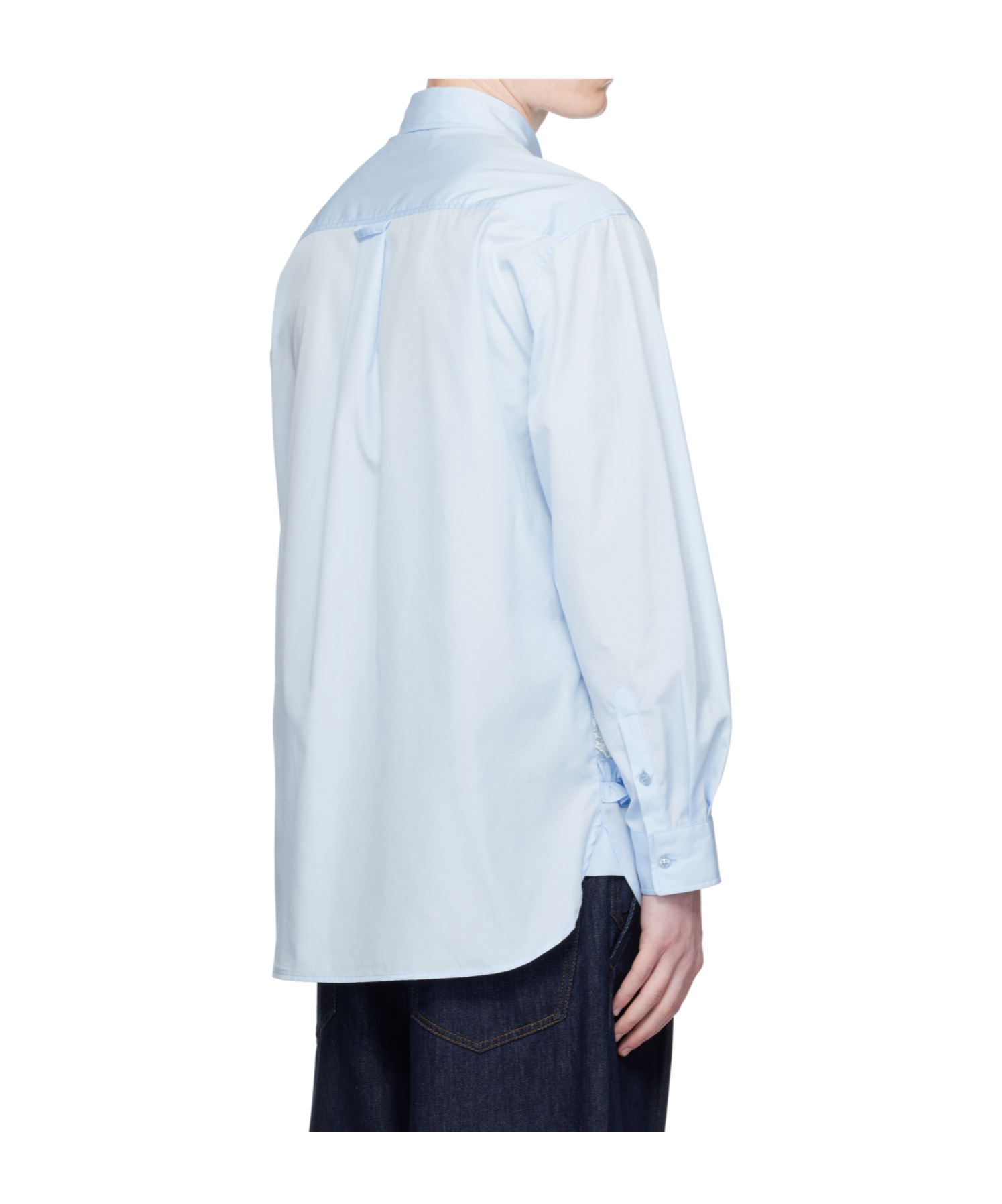 Simone Rocha Lace-insert Ruffled Shirt In Blue