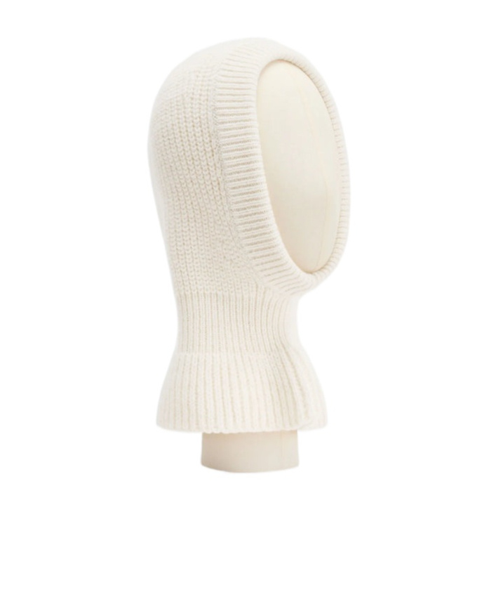 Lemaire Ribbed-knit Wool Balaclava In Sand