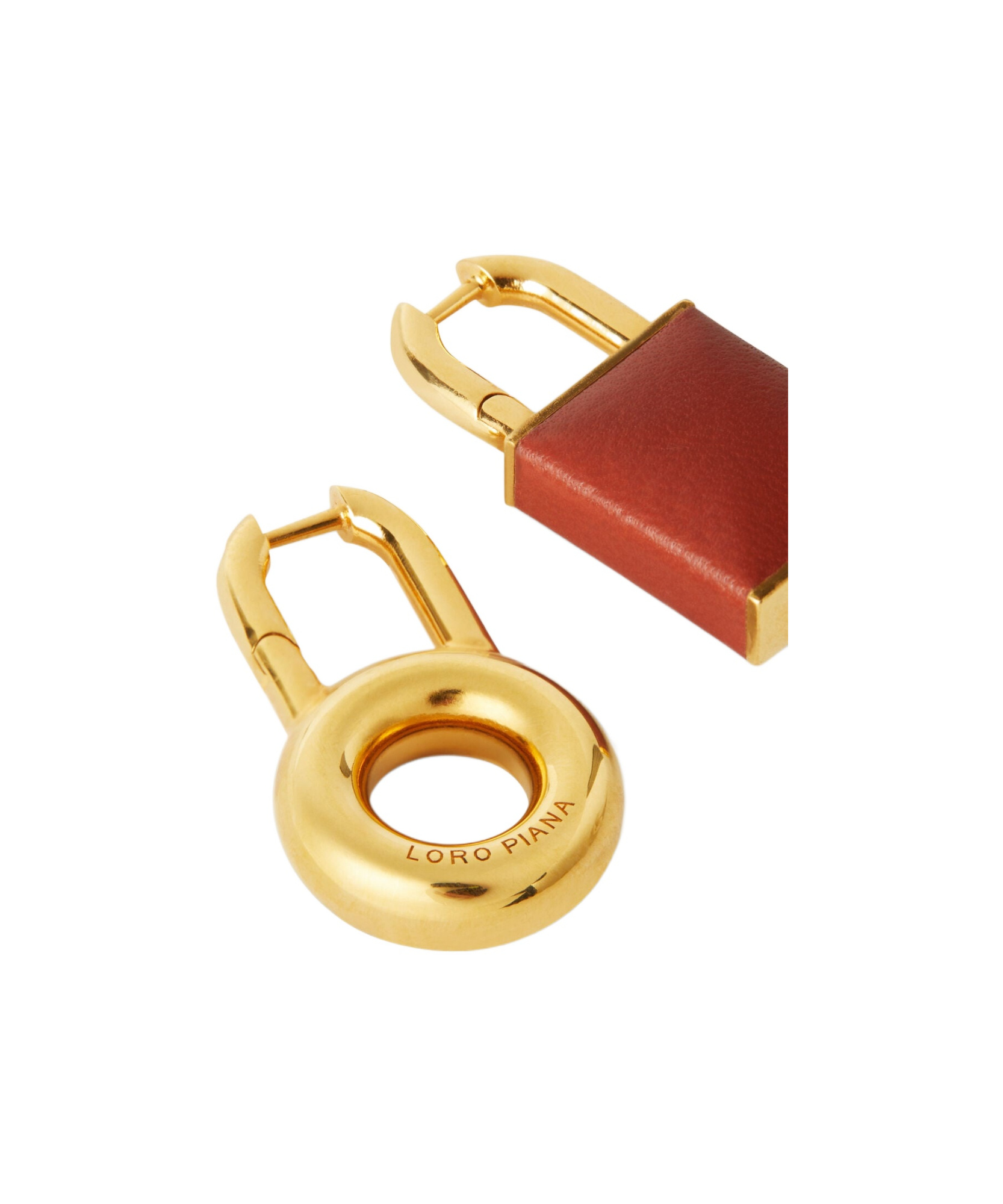 Loro Piana Asymmetrical Pattern Earrings In Deep Kummel/jewel Sun Gold