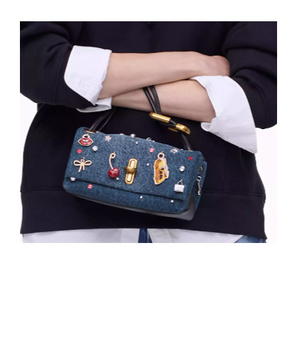 Marc Jacobs The Trinket Charm Denim Mini Dual Bag In Blue
