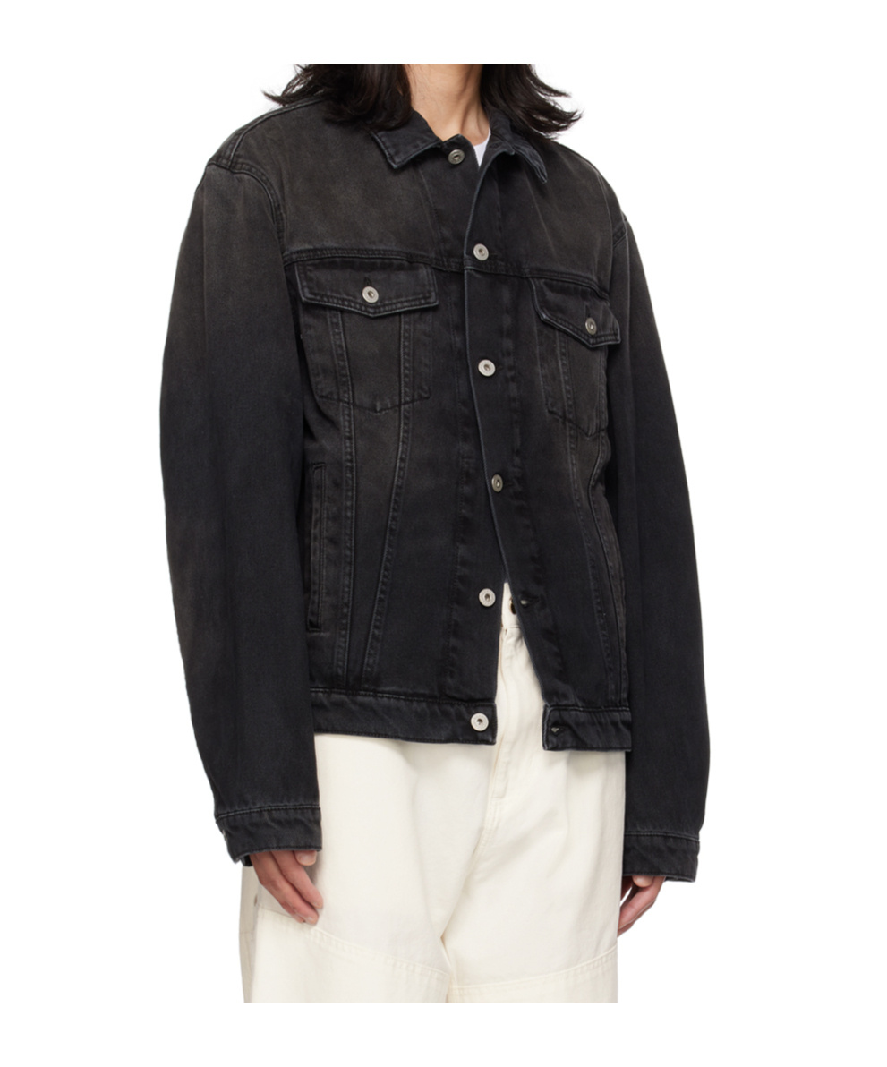 Heron Preston Logo-patch Denim Jacket In Black