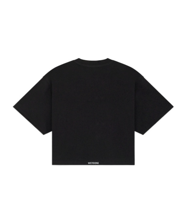 We11 Done Cropped Selldone T-shirt In Black