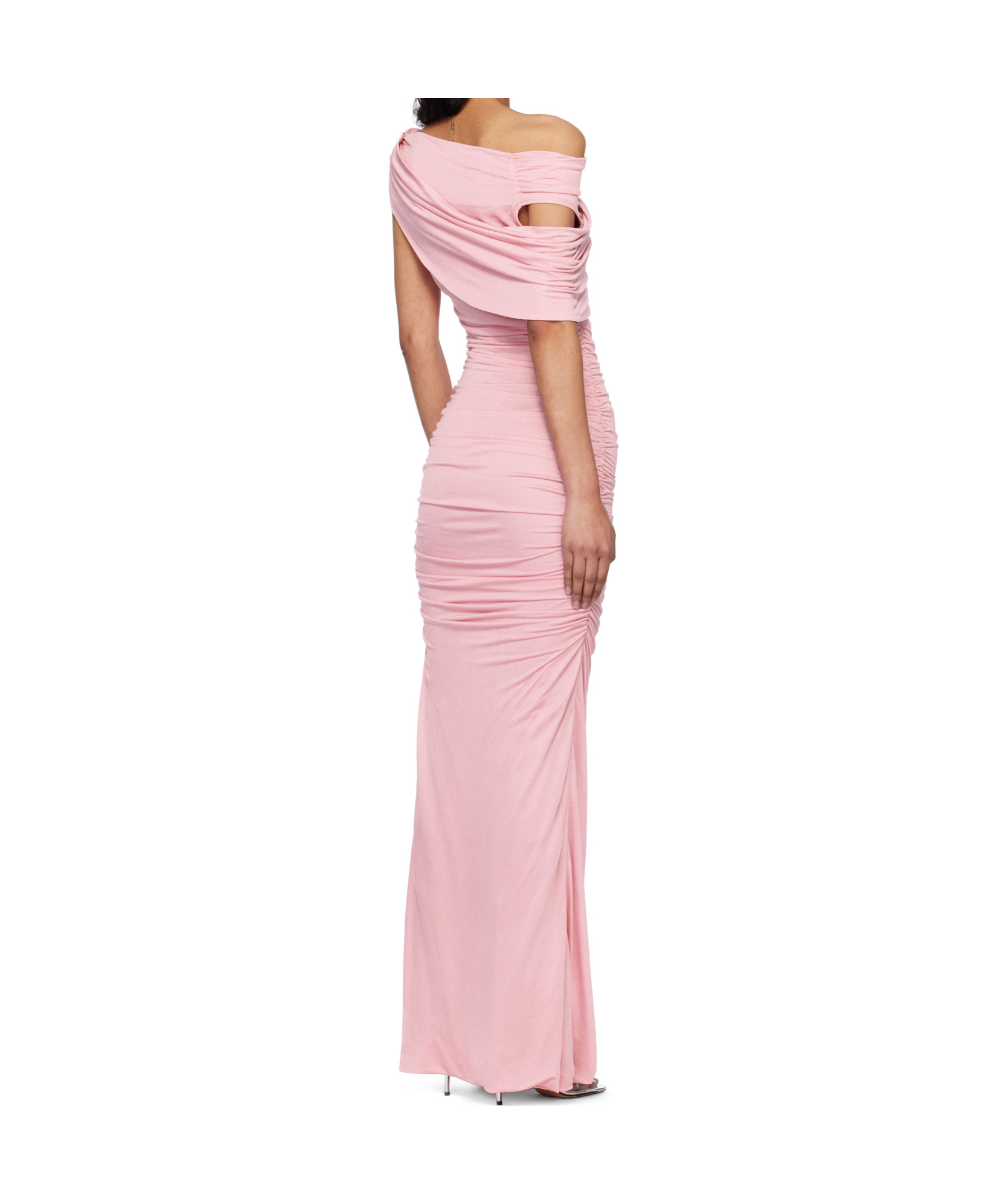 Blumarine Pink One-shoulder Maxi Dress In Pink