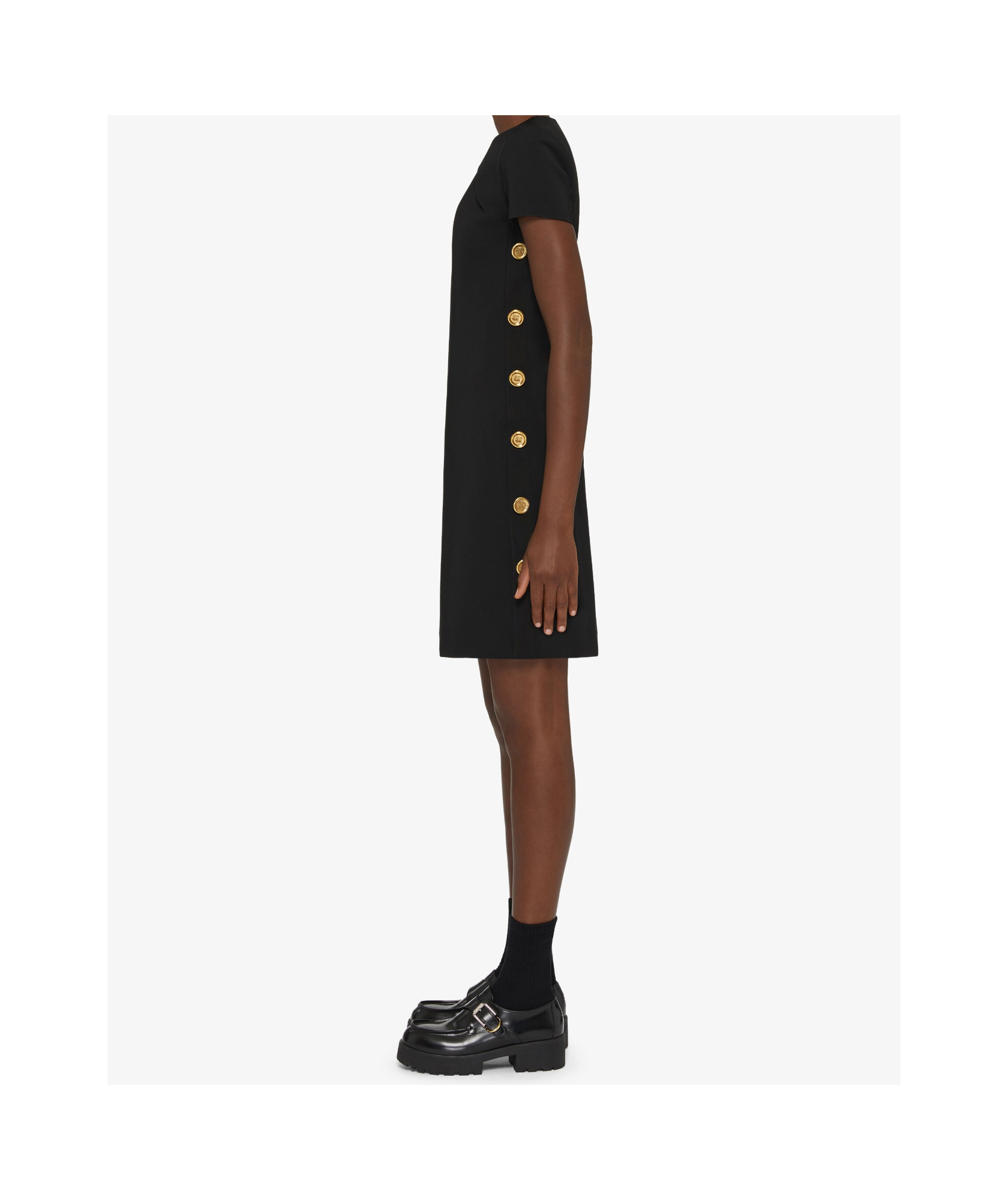 Givenchy Robe En Punto Milano À Boutons In Black