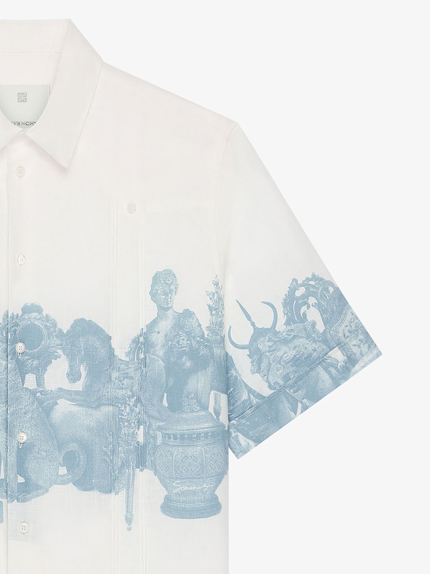 Givenchy Shirt In Linen With Hubert Objects Print In White