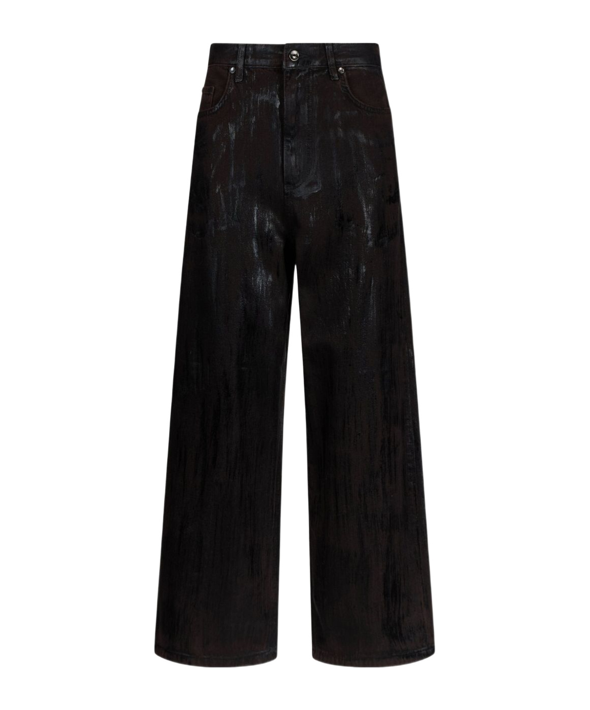 Liu •jo Flared Jeans With Coated Detailing In Black