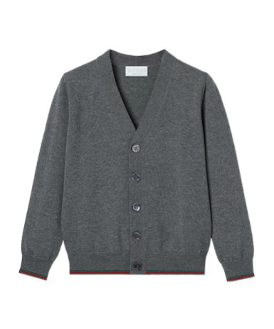 Gucci Children's Wool Cardigan With Web In Gray
