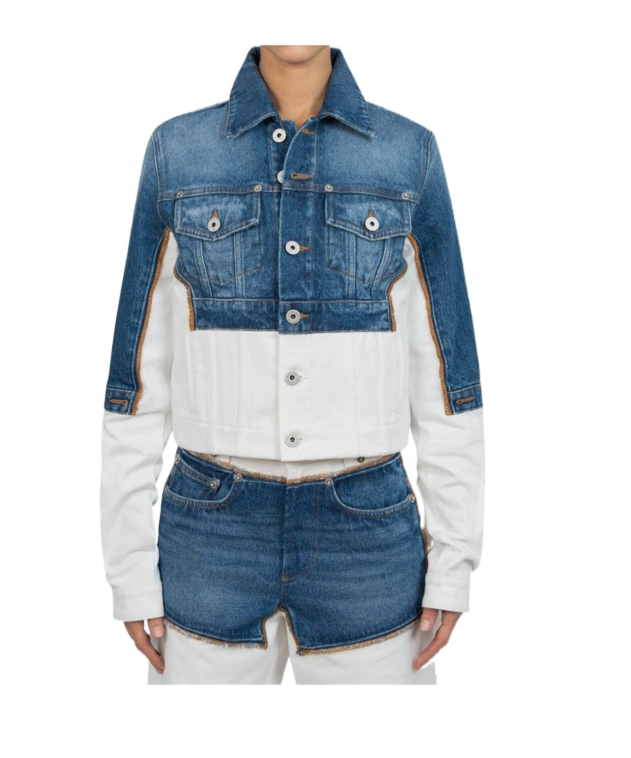 Jean Paul Gaultier Veste En Jean Trompe Loeil 'petit Grand' In Blue