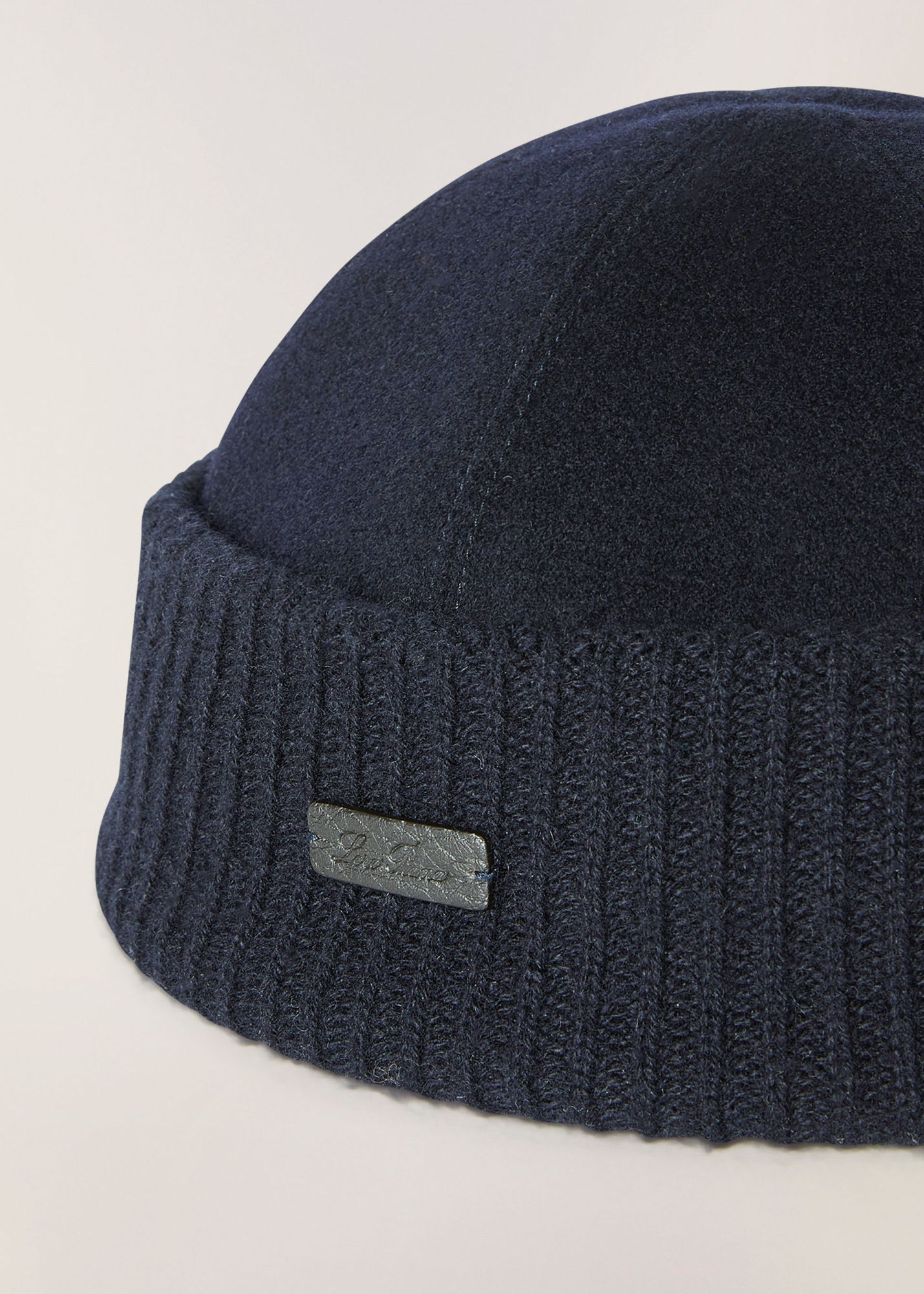 Loro Piana Logo-patch Leather Beanie In Black