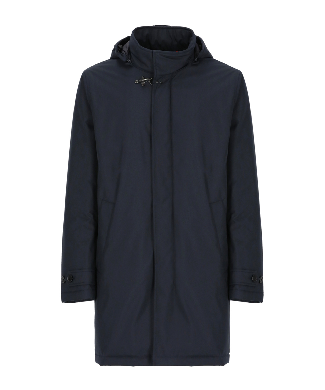 Fay Detachable-hood Padded Coat In Black