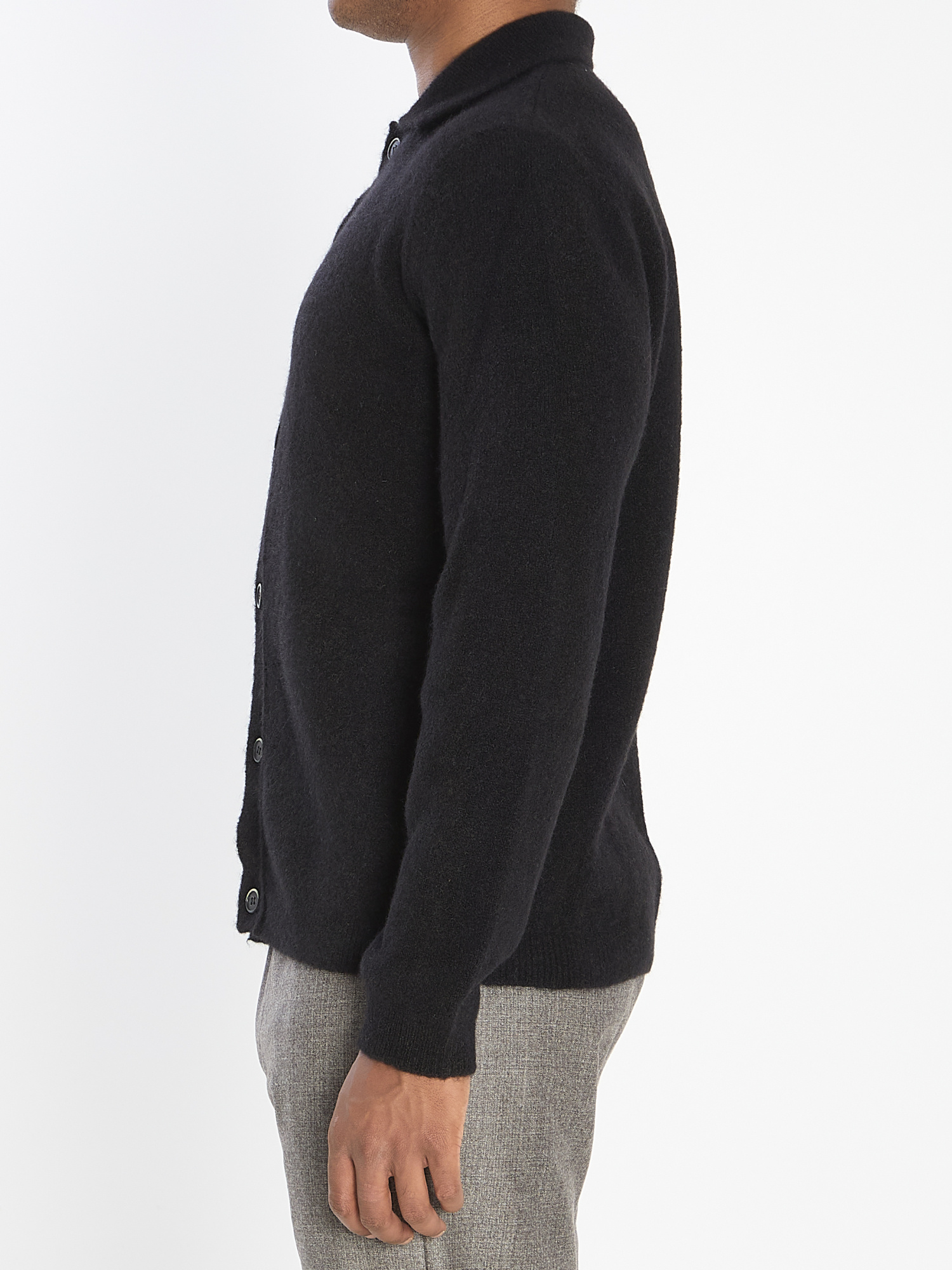 Barena Venezia Pointed-collar Knitted Cardigan In Black