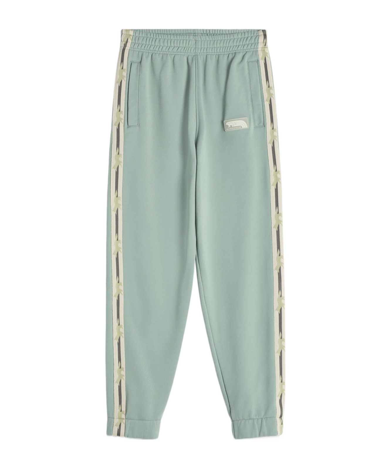 Maison Kitsuné Flash Fox Track Pants In Gray Medium Green