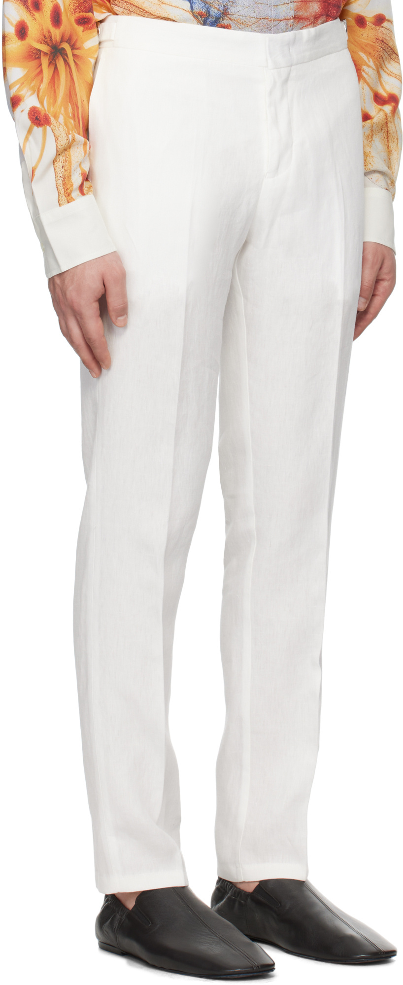 Orlebar Brown Carsyn Tapered Pleated Linen And Cotton-blend Trousers In White
