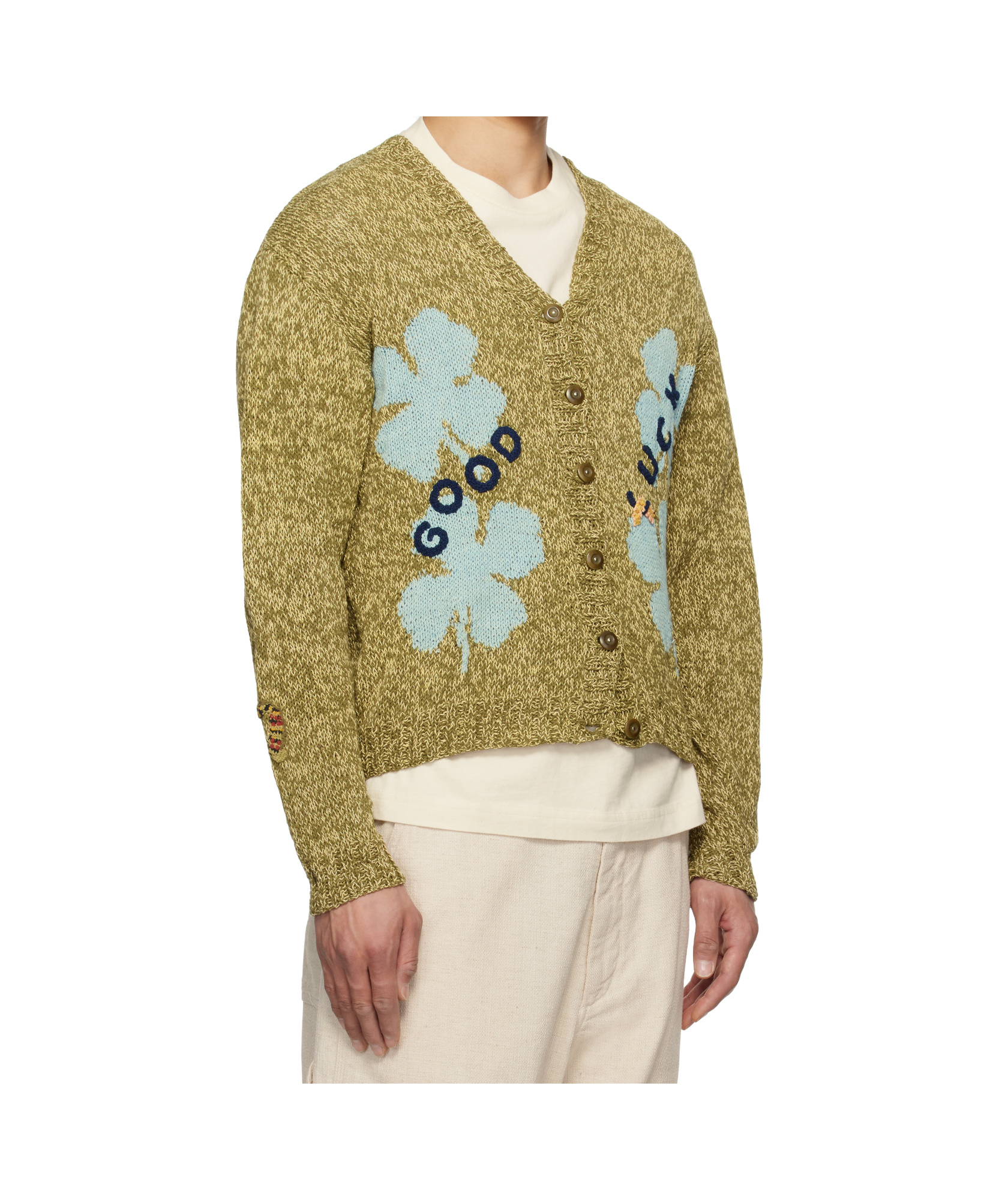 Story Mfg. Khaki Twinsun Knit Cardigan In Khaki