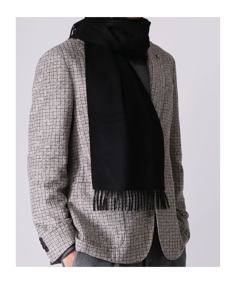 HUGO BOSS CASHMERE FRINGED-EDGE SCARF