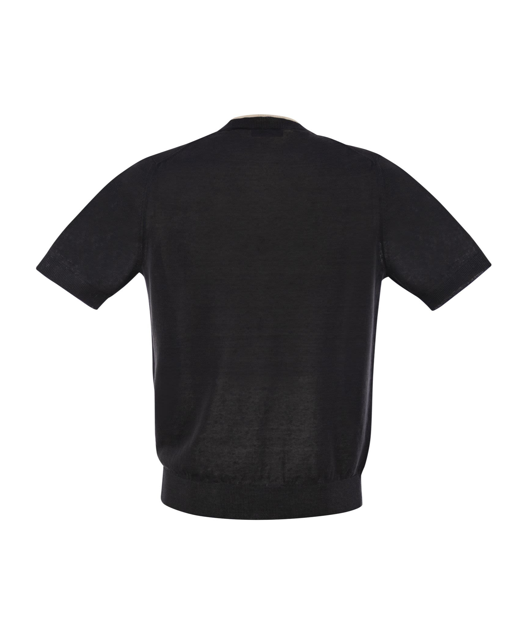 Peserico T-shirt In Linen And Cotton Yarn