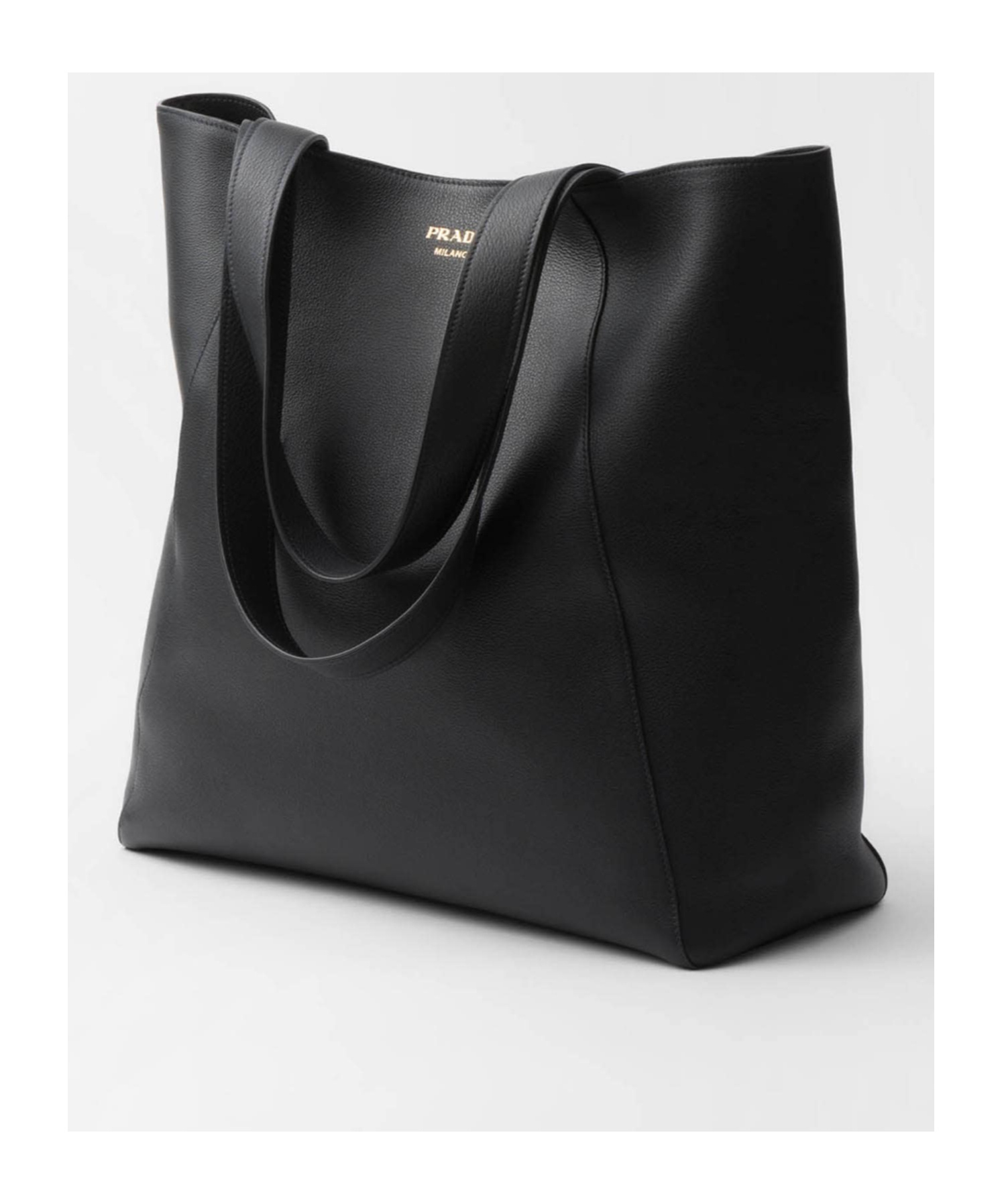 Prada Leather Tote Bag In Black